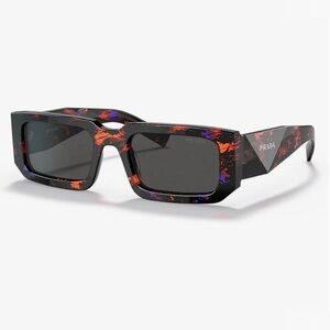 Prada Black and Purple Rectangular Sunglasses